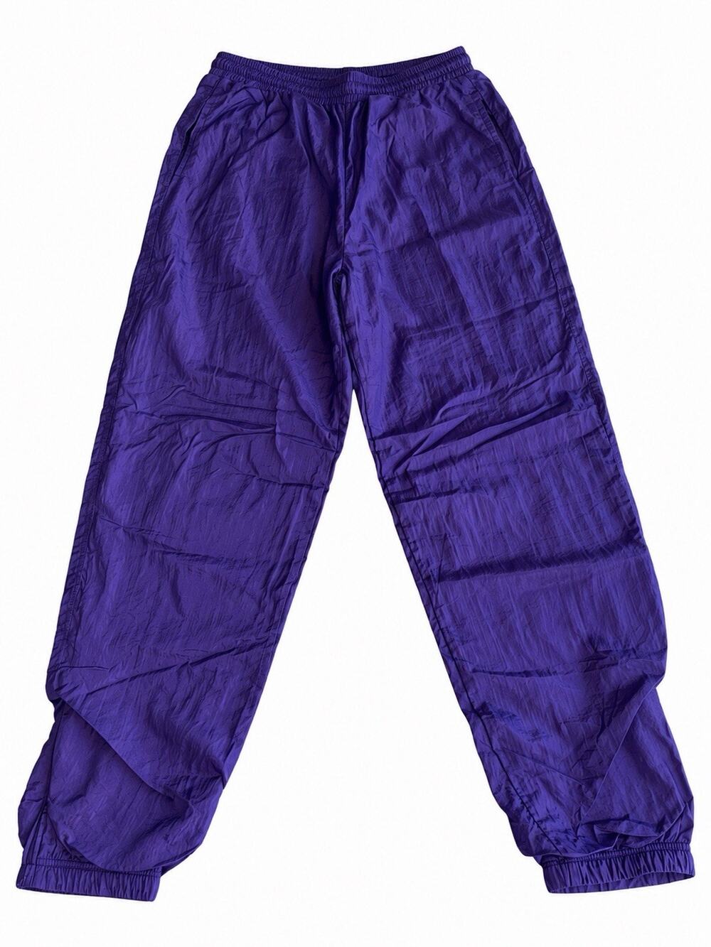 Women’s Purple Windbreaker Pants Size Small Pull-On Nylon Track Jogger Pants